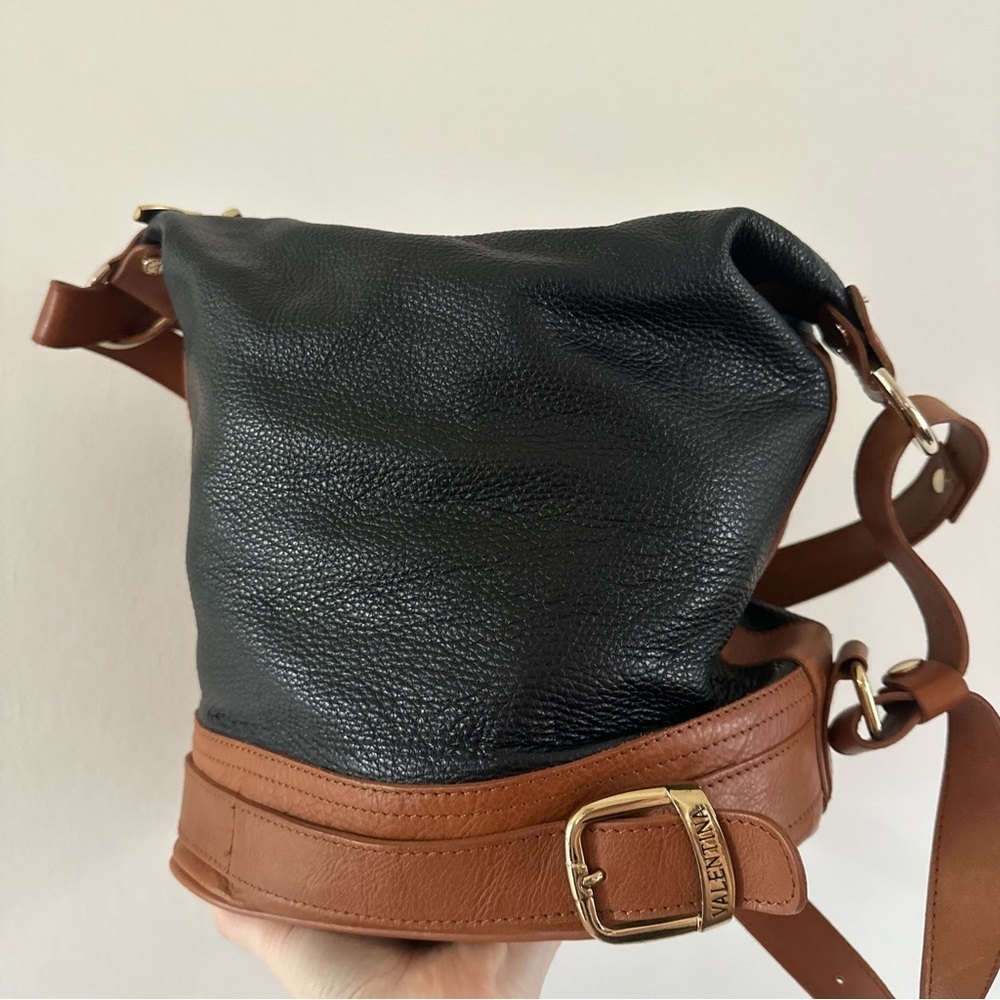 Valentina Genuine Leather Bucket Bag Made In Italy